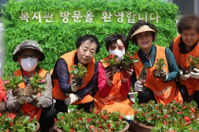 청춘봉사단 복지관 화단 가꾸기(2024. 4. 23.) 